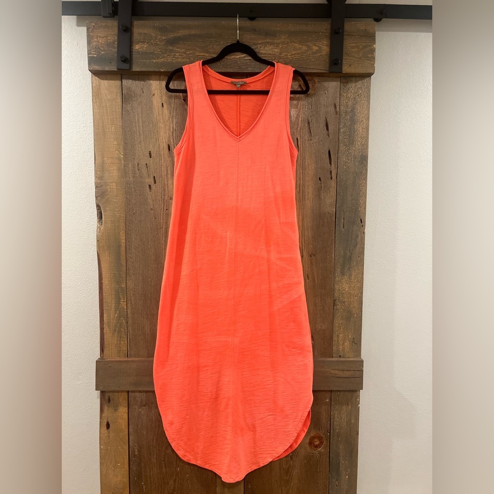 Lilla P Coral Orange Cotton Pullover Dress Small